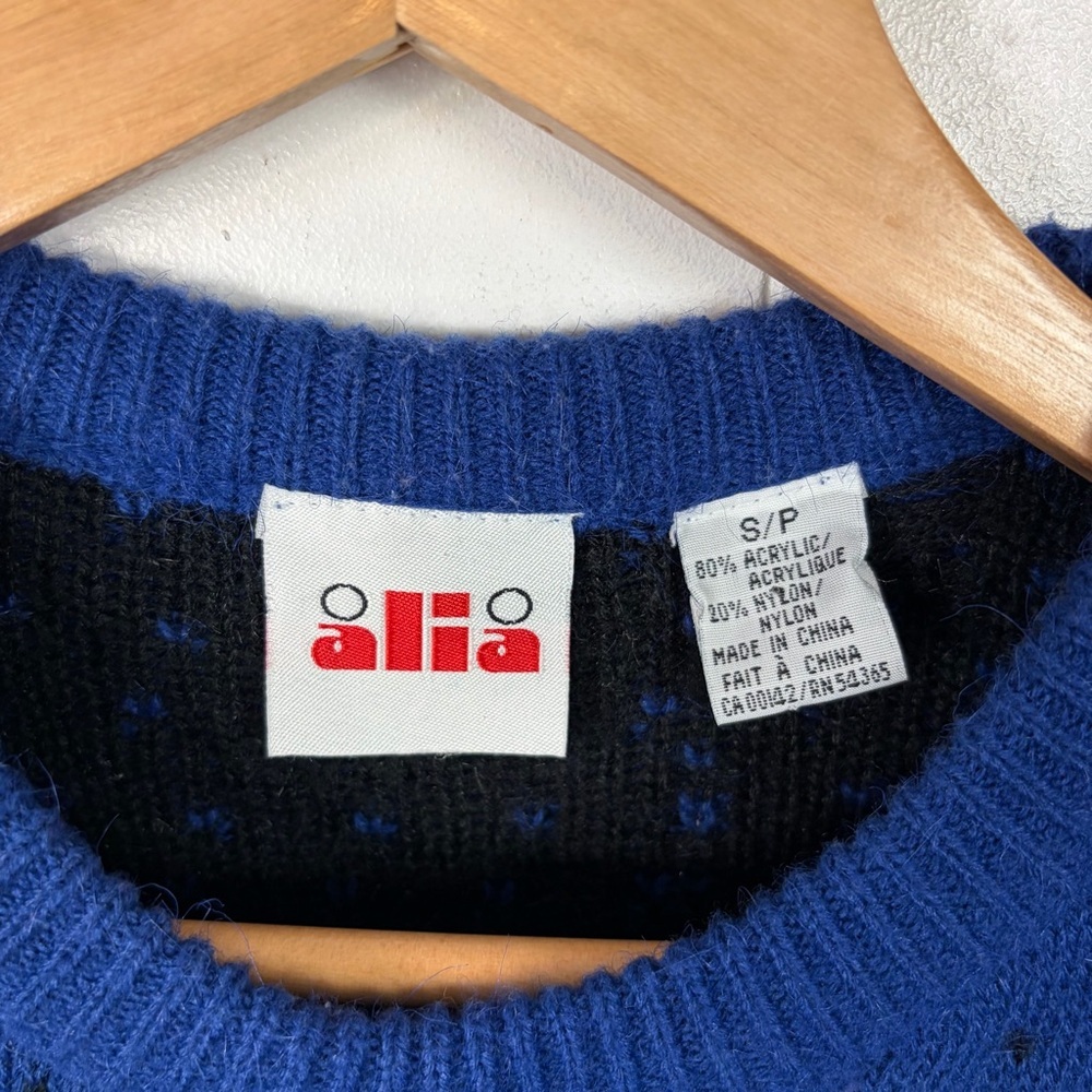 Vintage Scottie Dog Sweater Small Blue Scottish Terrier Dog Novelty Graphic Knit - Picture 9 of 11
